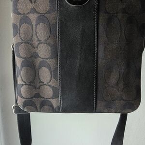 Coach Black and Brown Men's Messenger Bag